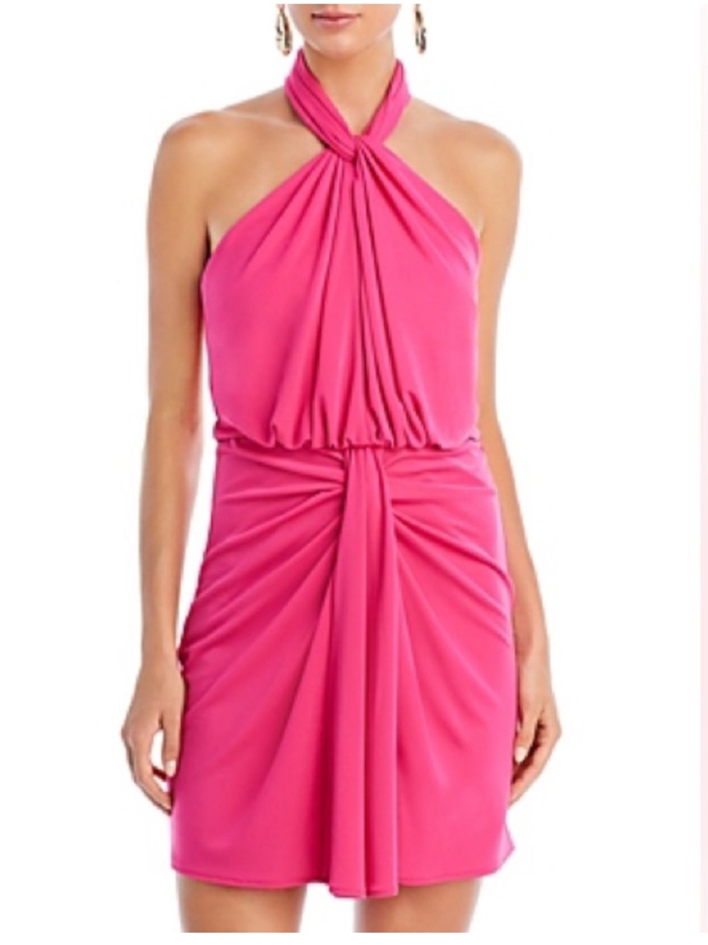NWT Cinq a Sept Kaily mini halter dress Pink Draped Size 10
